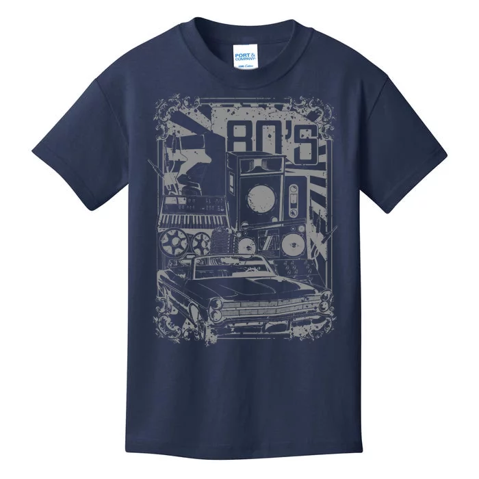 Retro 80's Vintage Classic Car Boombox Graphic Kids T-Shirt