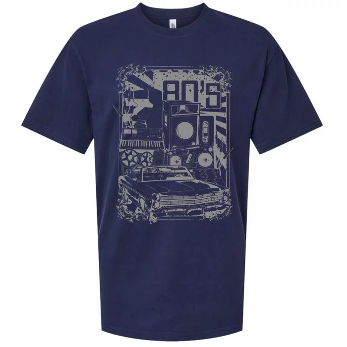 Retro 80's Vintage Classic Car Boombox Graphic Sueded Cloud Jersey T-Shirt