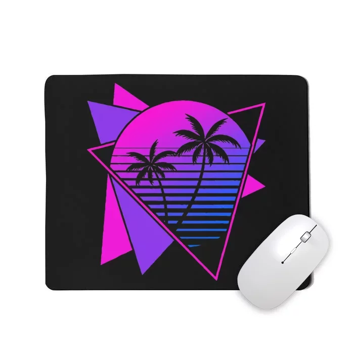 Retro 80s Vaporwave Aesthetic Palm Trees 90s Art Vaporwave Mousepad