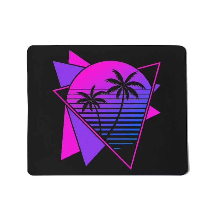 Retro 80s Vaporwave Aesthetic Palm Trees 90s Art Vaporwave Mousepad