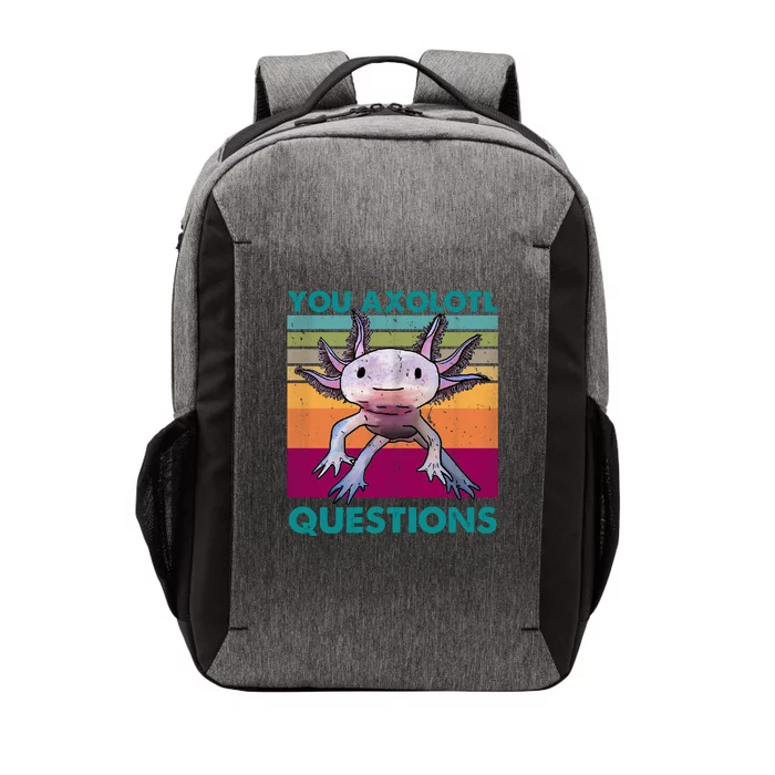 Retro 90s Axolotl Funny You Axolotl Questions Vector Backpack