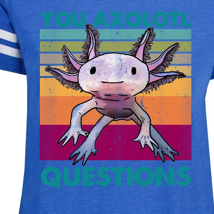 Retro 90s Axolotl Funny You Axolotl Questions Enza Ladies Jersey Football T-Shirt