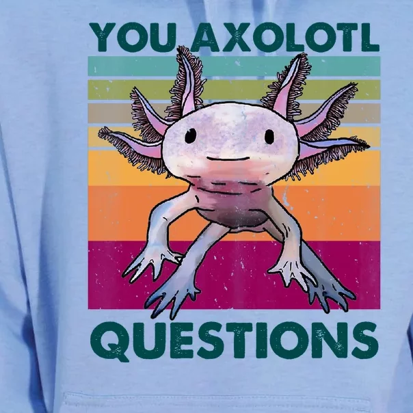 Retro 90s Axolotl Funny You Axolotl Questions Unisex Surf Hoodie