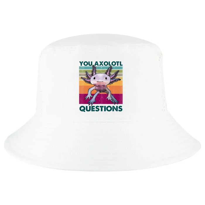 Retro 90s Axolotl Funny You Axolotl Questions Cool Comfort Performance Bucket Hat