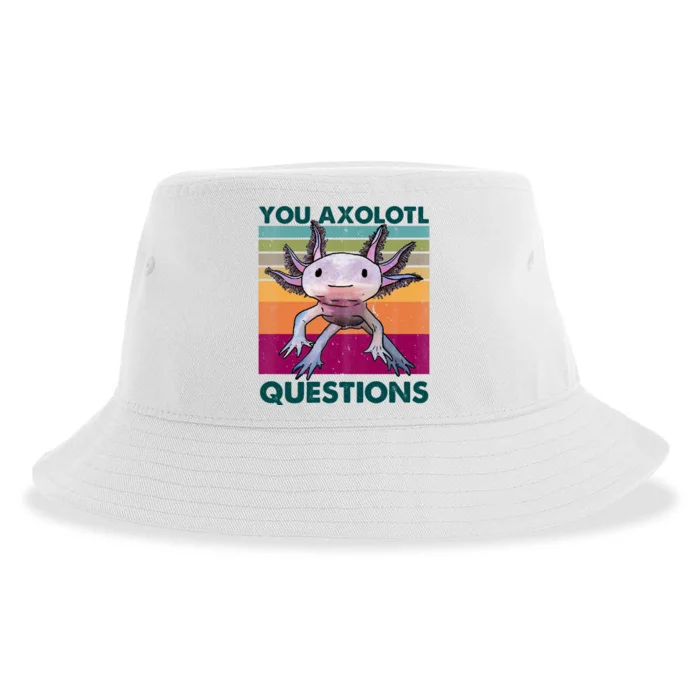 Retro 90s Axolotl Funny You Axolotl Questions Sustainable Bucket Hat