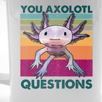 Retro 90s Axolotl Funny You Axolotl Questions Beer Stein