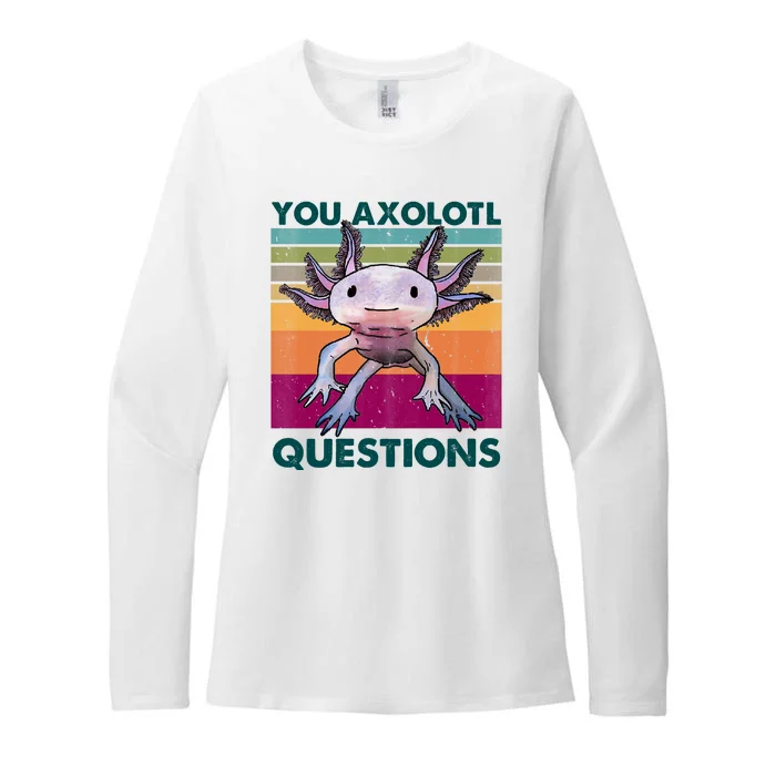 Retro 90s Axolotl Funny You Axolotl Questions Womens CVC Long Sleeve Shirt