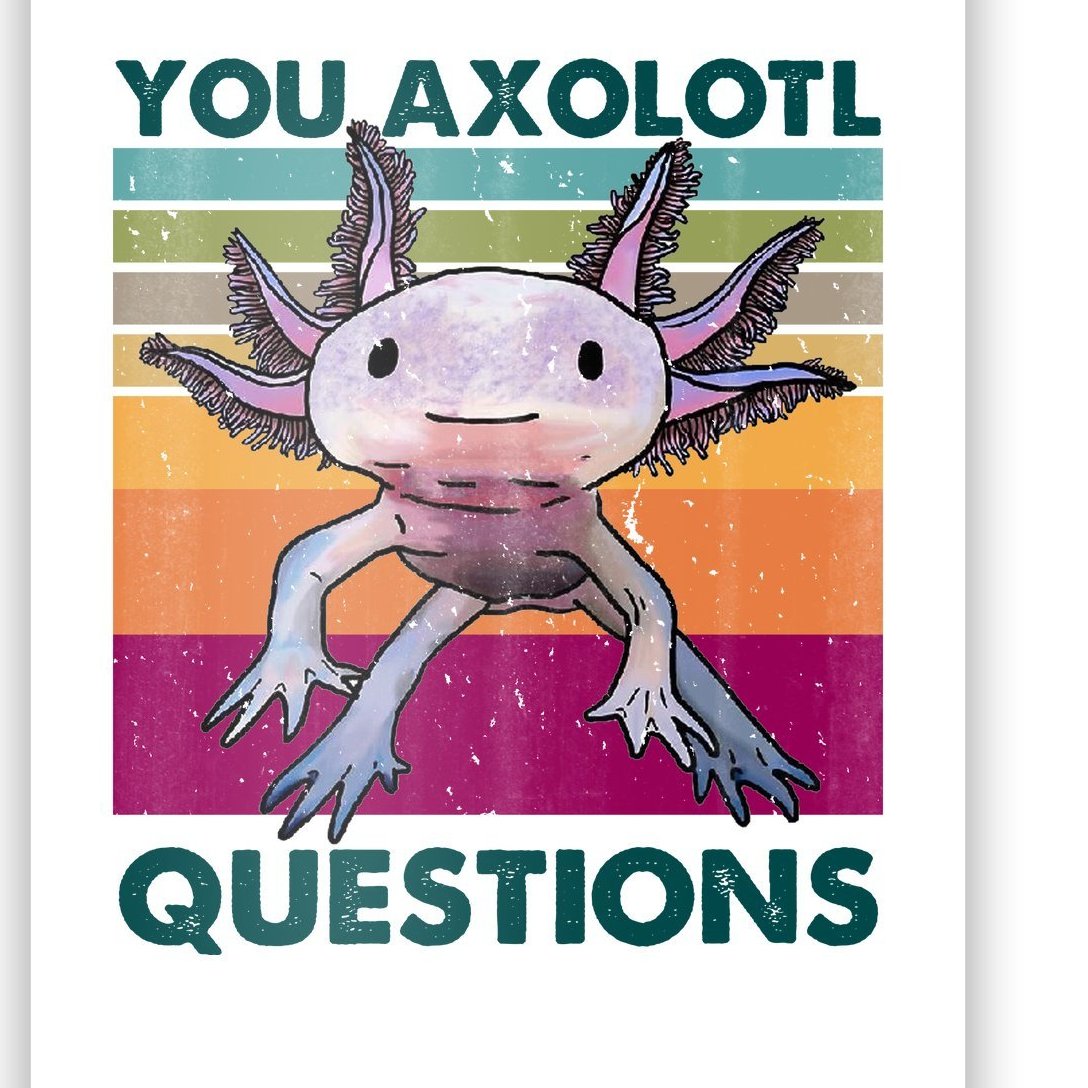 Retro 90s Axolotl Funny You Axolotl Questions Poster
