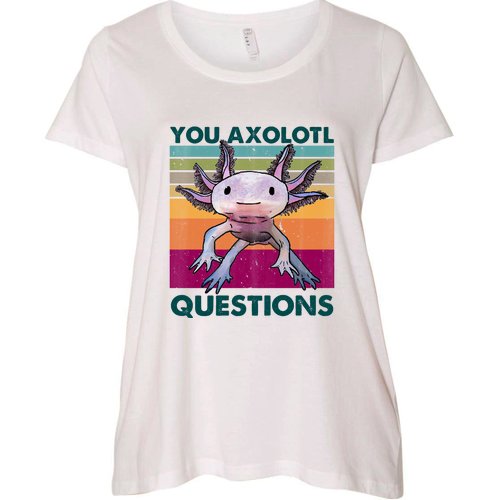 Retro 90s Axolotl Funny You Axolotl Questions Women's Plus Size T-Shirt