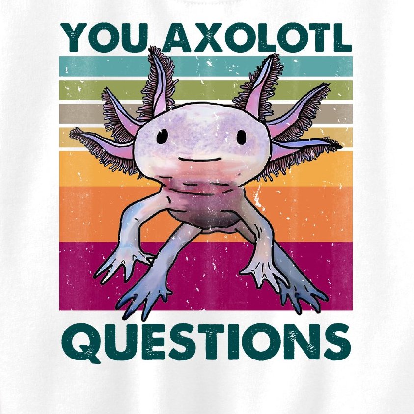 Retro 90s Axolotl Funny You Axolotl Questions Kids Sweatshirt