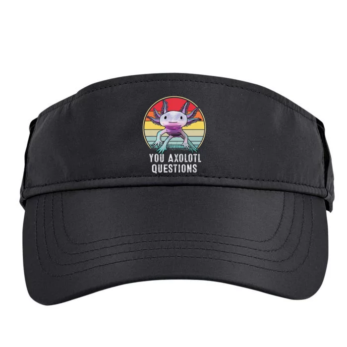 Retro 90s Axolotl Shirt Funny You Axolotl Questions Adult Drive Performance Visor