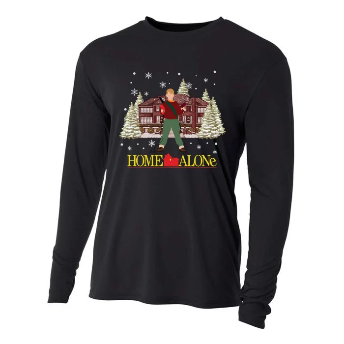 Retro 90s Christmas Movie Mccallister Home Security Cooling Performance Long Sleeve Crew