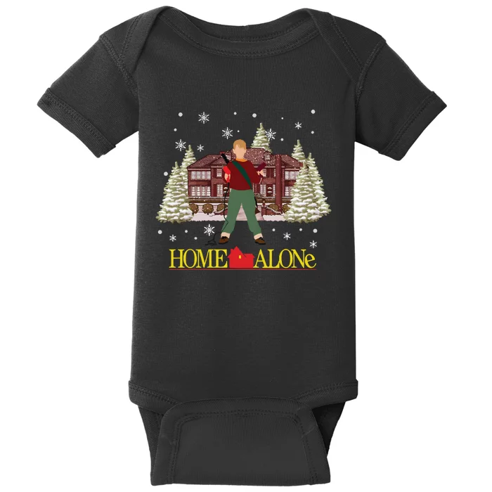 Retro 90s Christmas Movie Mccallister Home Security Baby Bodysuit