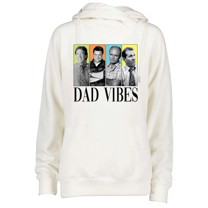 Retro 90’S Dad Vibes Womens Funnel Neck Pullover Hood