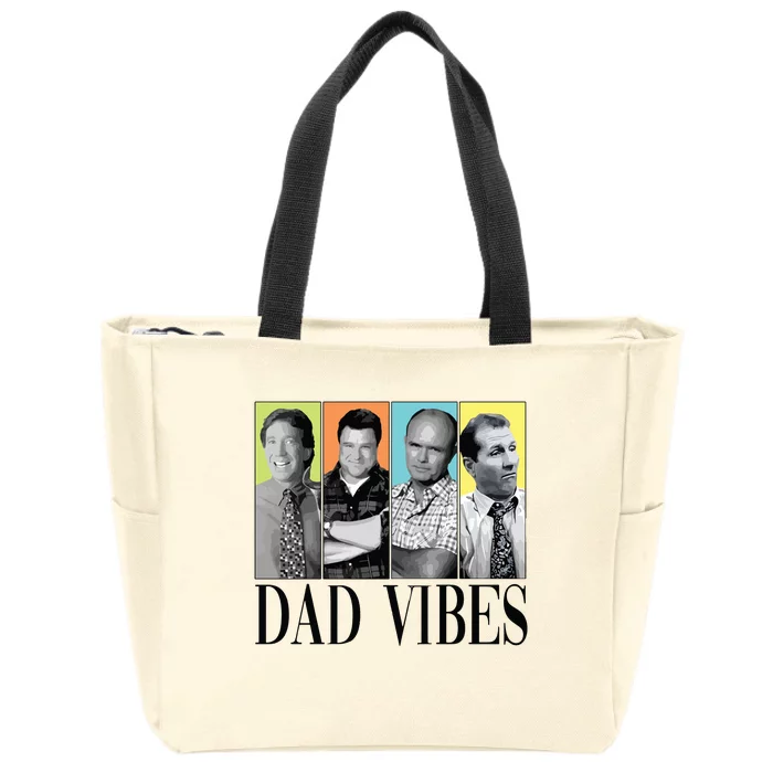 Retro 90’S Dad Vibes Zip Tote Bag