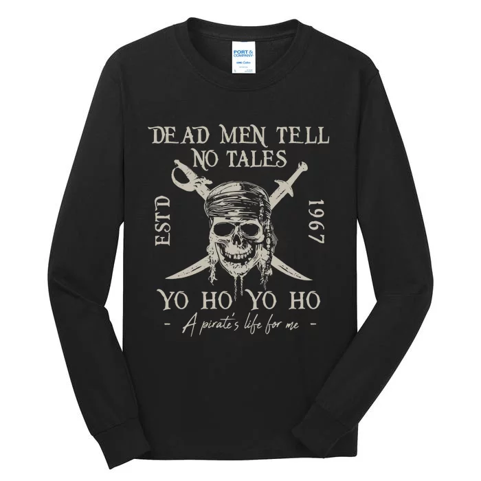 Retro 90s Pirates Of The Caribbean Yo Ho A Pirates Life Tall Long Sleeve T-Shirt