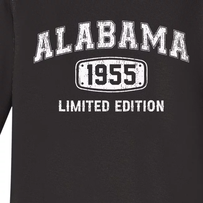 Retro Alabama 1955 Limited Edition Birthday State Baby Long Sleeve Bodysuit