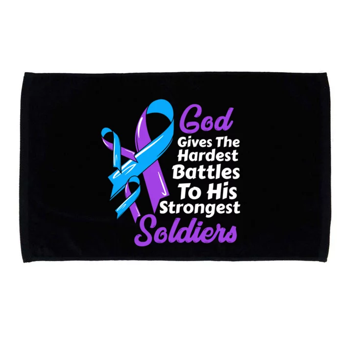 Rheumatoid Arthritis Awareness Ribbon God Strongest Soldiers Gift Microfiber Hand Towel