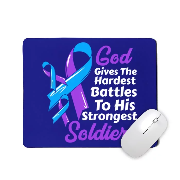 Rheumatoid Arthritis Awareness Ribbon God Strongest Soldiers Gift Mousepad