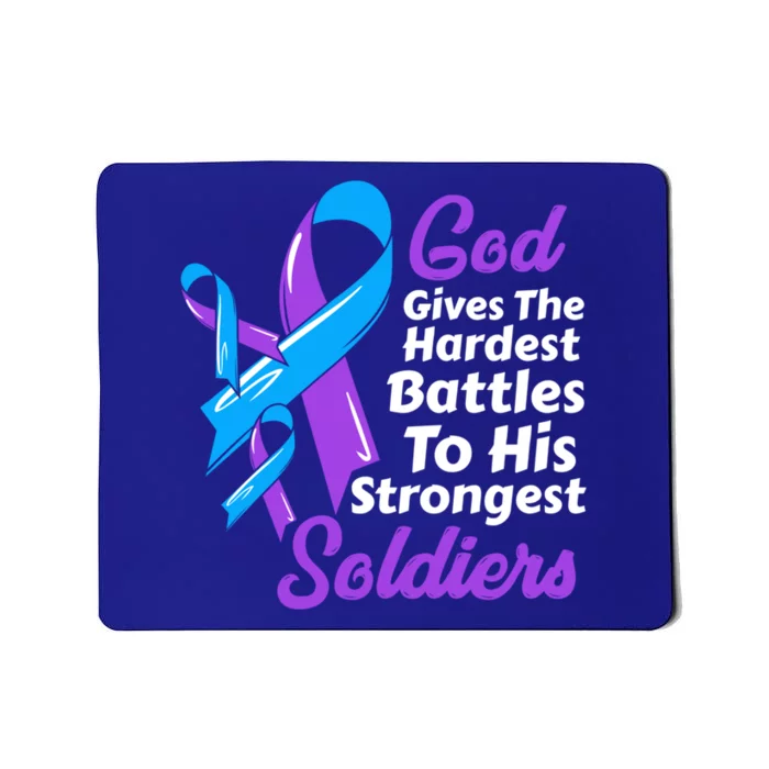 Rheumatoid Arthritis Awareness Ribbon God Strongest Soldiers Gift Mousepad