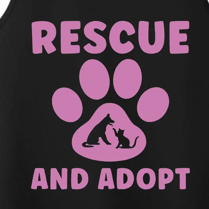 Rescue And Adopt Cute Animal Rescue Shelter Performance Tank