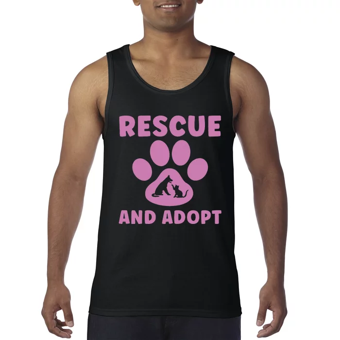 Rescue And Adopt Cute Animal Rescue Shelter Tank Top