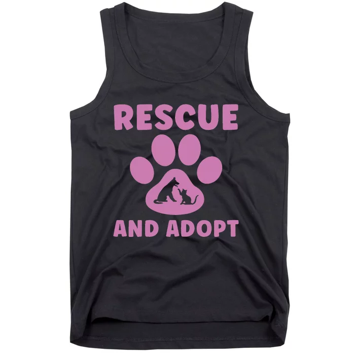 Rescue And Adopt Cute Animal Rescue Shelter Tank Top