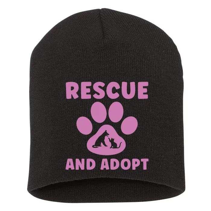 Rescue And Adopt Cute Animal Rescue Shelter Short Acrylic Beanie