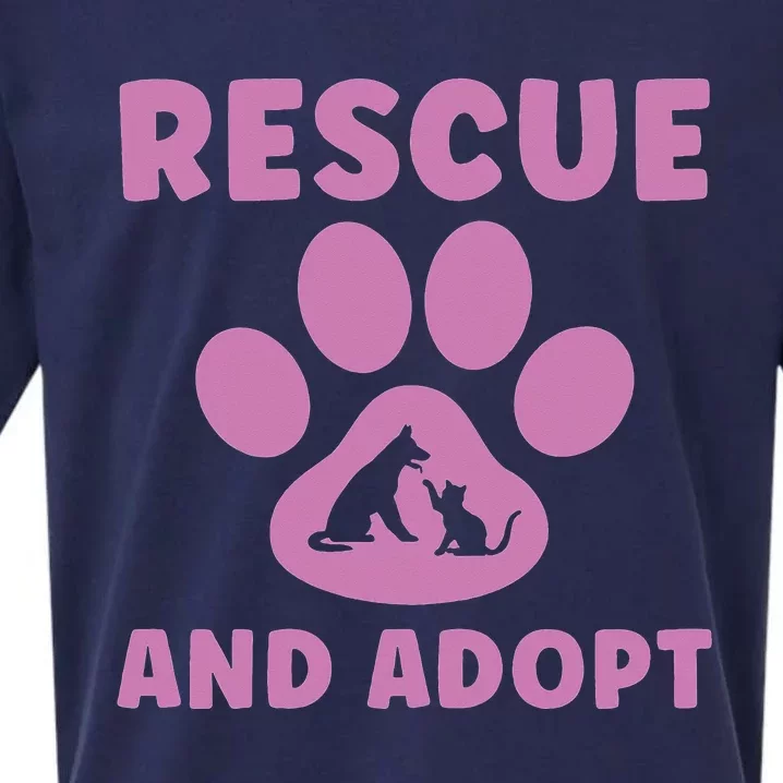 Rescue And Adopt Cute Animal Rescue Shelter Sueded Cloud Jersey T-Shirt