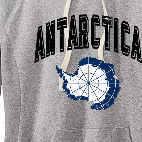 Retro Antarctica Athletic Map And Flag Meaningful Gift Women's Fleece Hoodie