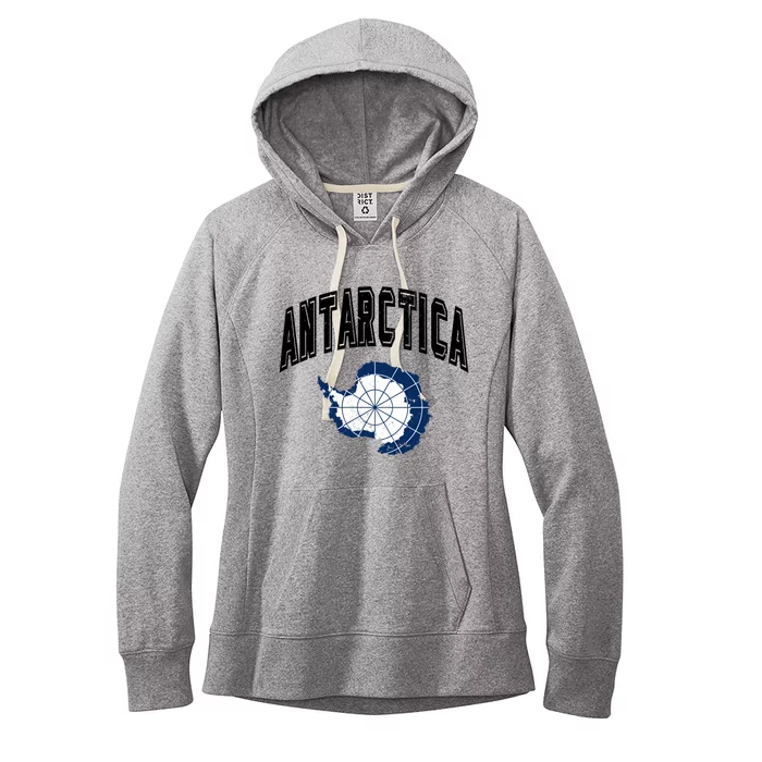 Retro Antarctica Athletic Map And Flag Meaningful Gift Women's Fleece Hoodie