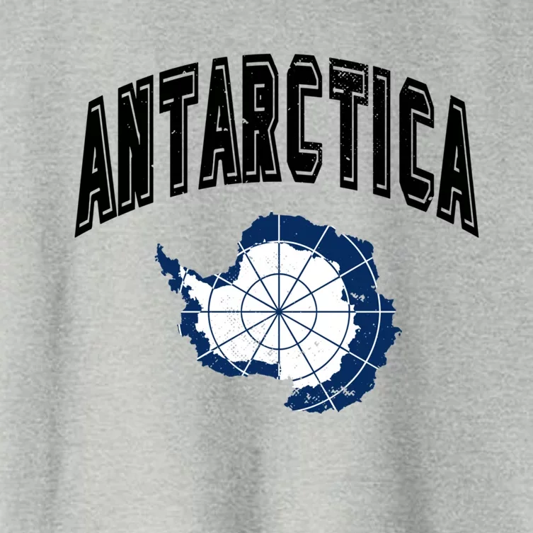 Retro Antarctica Athletic Map And Flag Meaningful Gift Women's Crop Top Tee