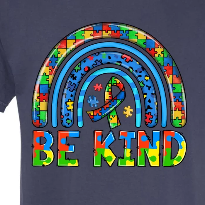 Rainbow Autism Awareness Acceptance Kindness Puzzle Be Kind Gift Garment-Dyed Heavyweight T-Shirt