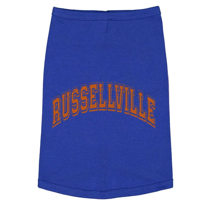 Russellville Arkansas Ar Varsity Style Throwback Souvenir Gift Doggie Tank