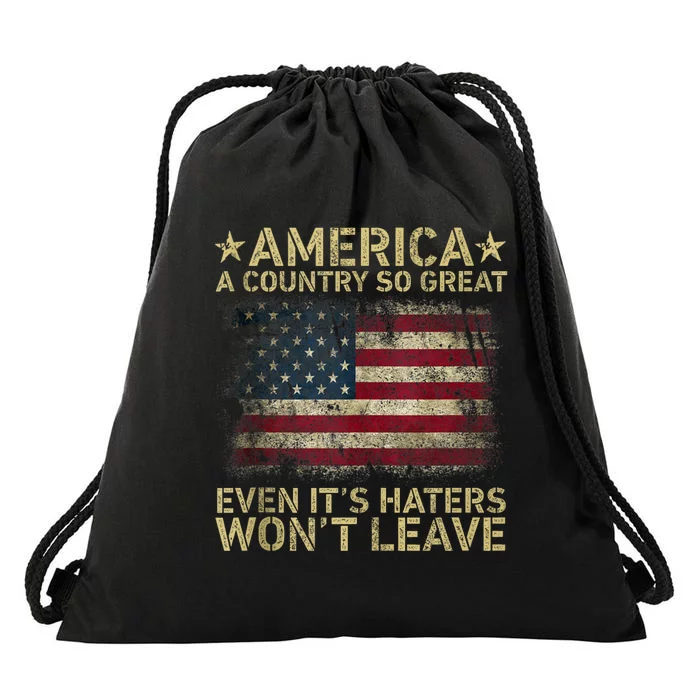 Retro America A Country So Great Even Its Haters Wont Leave Drawstring Bag