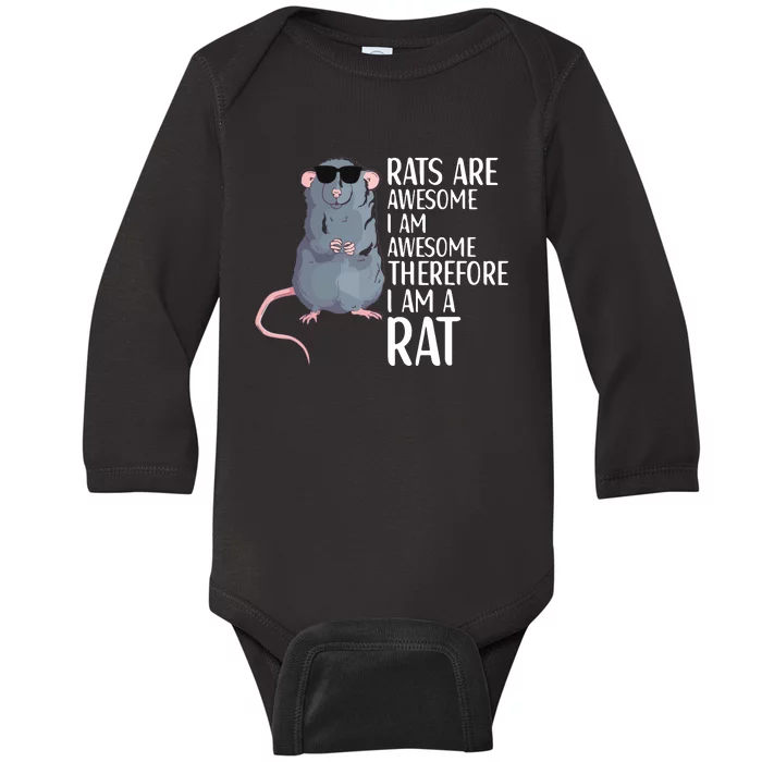 Rats Are Awesome Funny Rat Lover Apparel Baby Long Sleeve Bodysuit