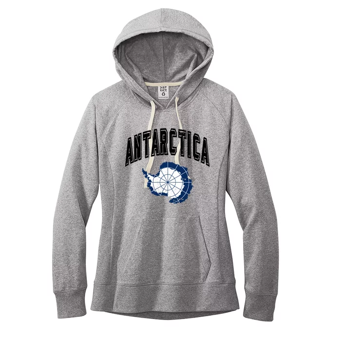 Retro Antarctica Athletic Map And Flag Gift Women's Fleece Hoodie