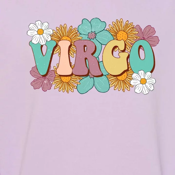 Retro Astrology August September Birthday Zodiac Sign Virgo Great Gift Garment-Dyed Sweatshirt