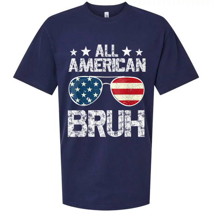 Retro All American Bruh For 4th Of July Sueded Cloud Jersey T-Shirt