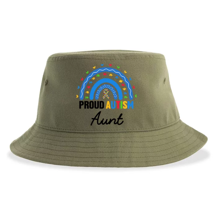 Rainbow Autism Awareness Aunt Nephew Niece Proud Autism Aunt Gift Sustainable Bucket Hat