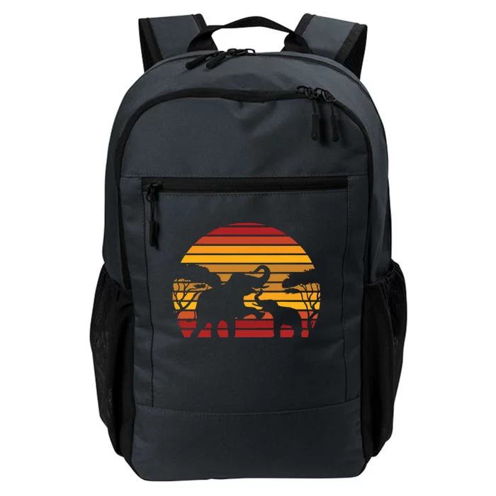 Retro Africa Animal Zoo Keeper Gift Safari Sunset Elephant Daily Commute Backpack