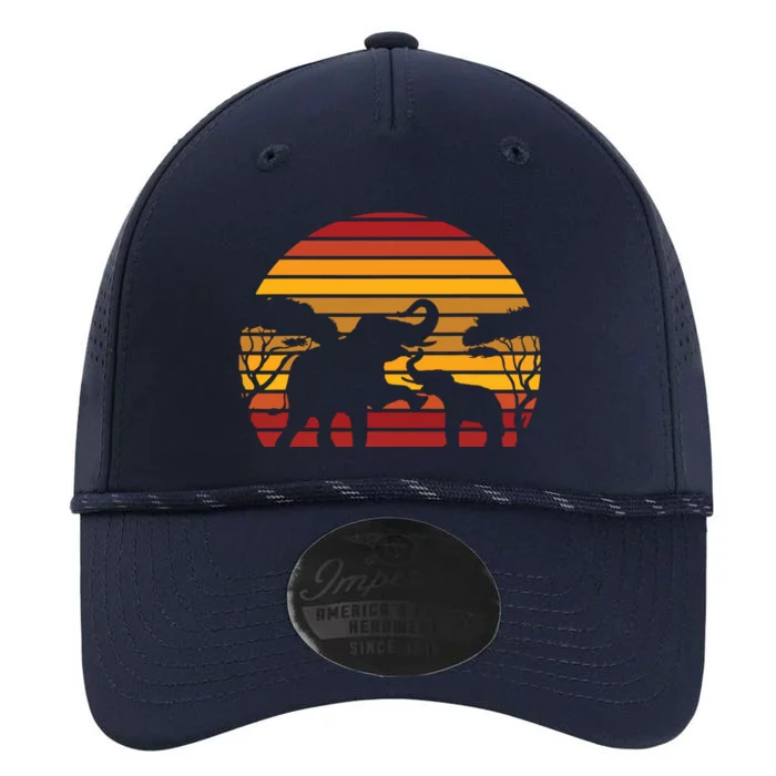 Retro Africa Animal Zoo Keeper Gift Safari Sunset Elephant Performance The Dyno Cap