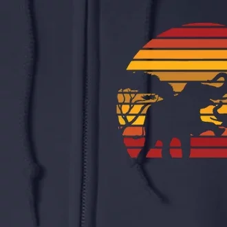 Retro Africa Animal Zoo Keeper Gift Safari Sunset Elephant Full Zip Hoodie