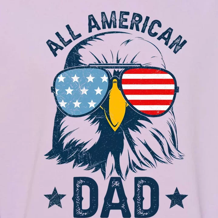 Retro All American Dad 4th Of July Garment-Dyed Sweatshirt