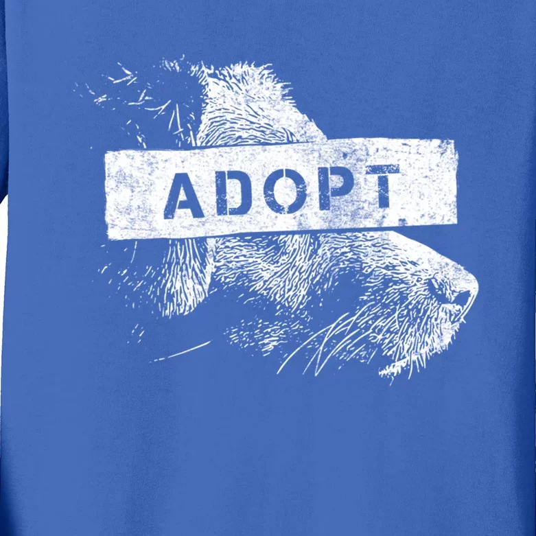 Rescue And Adopt Dog And Cat Great Love Pet Animal Lover Day Funny Gift Kids Long Sleeve Shirt