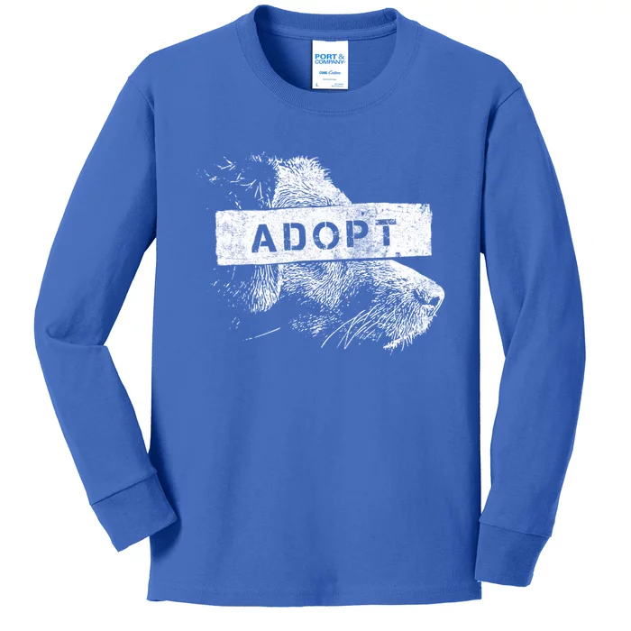 Rescue And Adopt Dog And Cat Great Love Pet Animal Lover Day Funny Gift Kids Long Sleeve Shirt