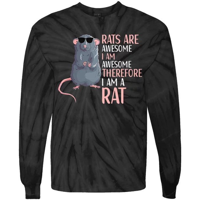 Rats Are Awesome Funny Rat Lover Tie-Dye Long Sleeve Shirt