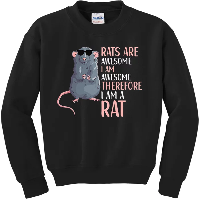 Rats Are Awesome Funny Rat Lover Kids Sweatshirt