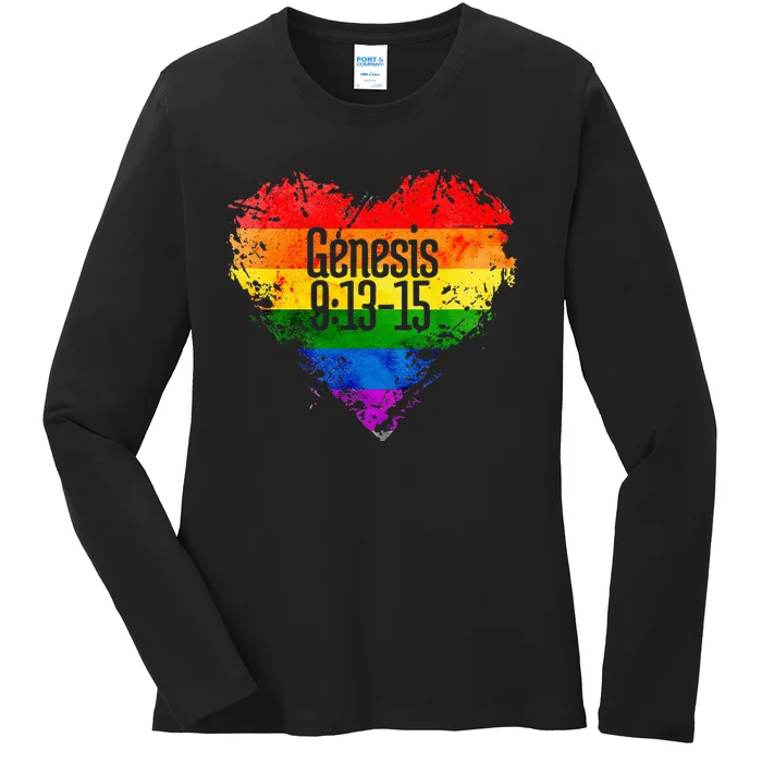 Rainbows As A Promise From God Gen. 9 13 15 Ladies Long Sleeve Shirt