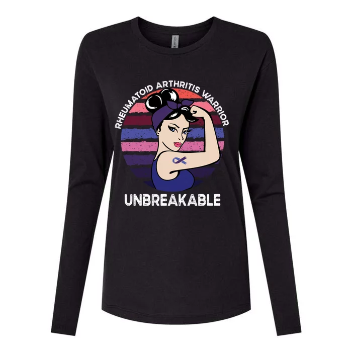 Rheumatoid Arthritis Awareness Warrior Unbreakable Gift Womens Cotton Relaxed Long Sleeve T-Shirt